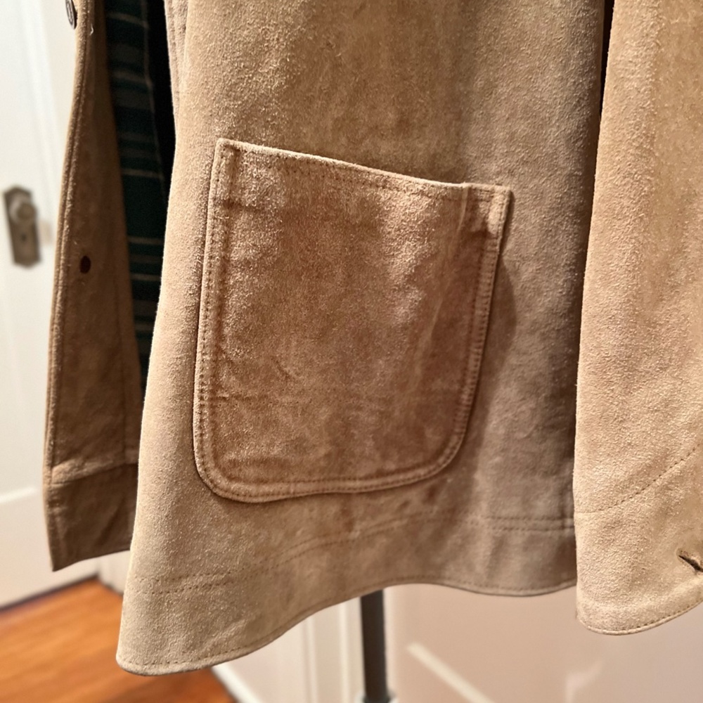 Ralph Lauren Polo Country Suede Flannel Jacket M Vintage 90s Hunting Field Coat - Picture 8 of 16